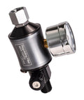 Rock Solid Inline Air Pressure Regulator And Oil Water Filter Kit For Hvlp Spray Guns close-up showing adjustable control valve and gauge.