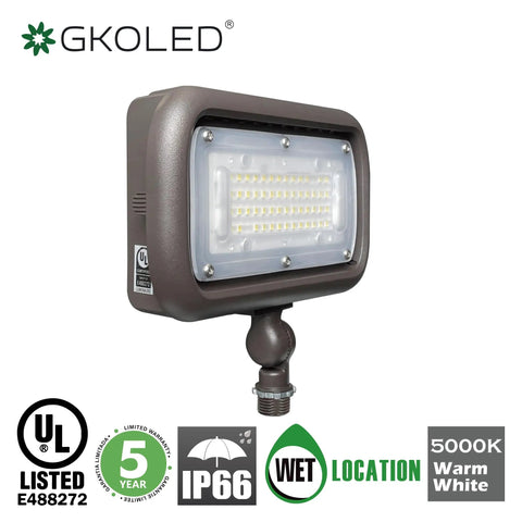 Beast Bright Outdoor Security LED Flood Light Set, 45W LED, 5400 Lumens, 5000K Daylight White, bronze finish, UL Listed