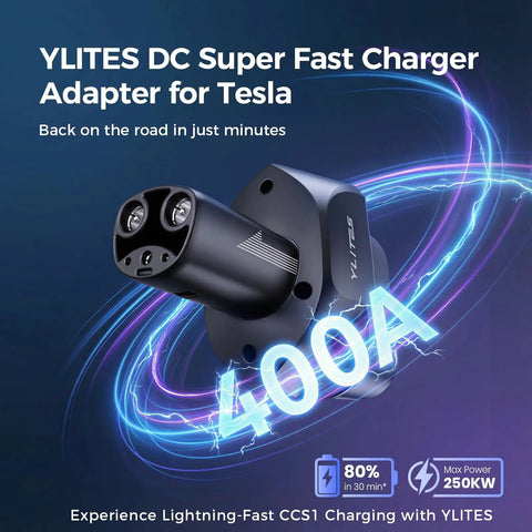 Hella Fast CCS1 To NACS Adapter Bringing 250KW DC Supercharging Power Down Level 3 Only Plug And Play Sweet Deal For Compatible Tesla Models, black charging connector