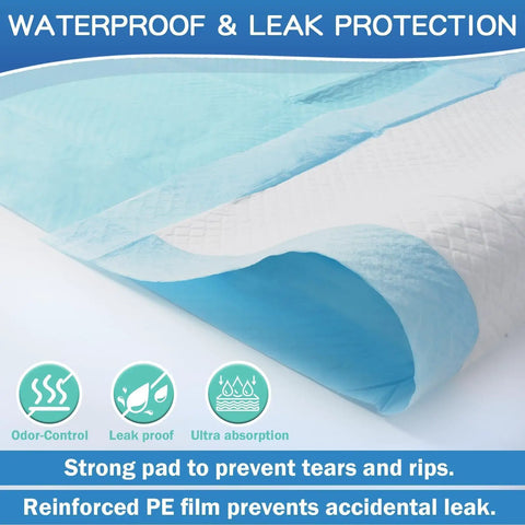 Heavy Duty Extra Large Disposable Bed Pads 36X36 Inches 100 Count Beast Level Absorbency Waterproof Underpads for leak protection.