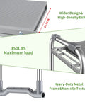 Close-up of 2 In 1 Garden Kneeler And Seat With Thick Soft Pad And Tool Bag Foldable Portable Gardening Stool, metal frame, EVA pad