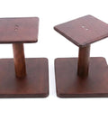 Solid Wood Desktop Speaker Stands With Natural Style And 360 Degree Rotatable Top Plate For Medium To Large Desk Speakers And Studio Monitors In Walnut Brown Finish