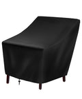 Heavy Duty Waterproof Patio Chair Cover For Deep Seated Lounge Chairs All Weather Outdoor Furniture Built Tough Shield With 420D Oxford Fabric PVC Coated Liner Tear Resistant Fits Veranda Lawn Backyard Black covering chair