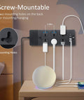European Travel Plug Adapter Universal Power Strip With Six AC Outlets And Four USB Ports One USB C 110 to 240V 3000W mounted view