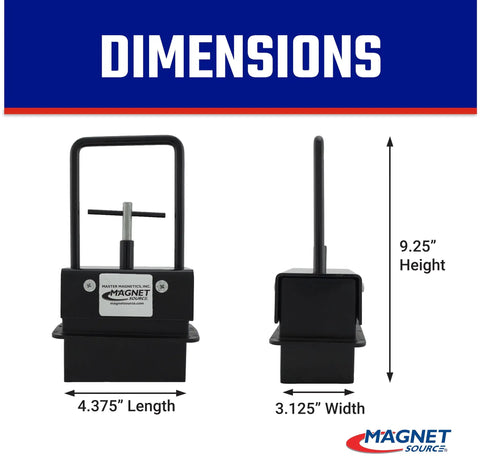 Heavy Duty Magnetic Bulk Parts Lifter With Release And Handle for Nails and Metal up to Five Pounds with dimensions