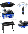 Beefy 12kg Low Profile RC Servo with high torque, full metal gears, and waterproof CNC aluminum case with dual ball bearings components