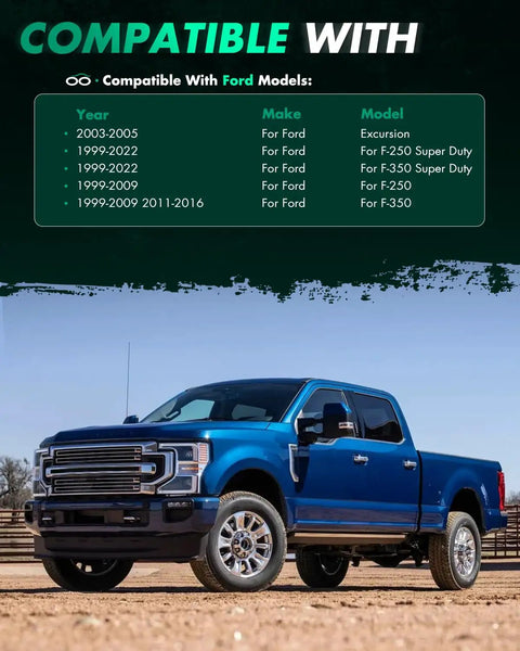 Blue Ford truck compatible with 2Pcs 8x170 Wheel Spacers 1.5 Inch Thick with 125mm Hub Bore and 14x1.5 Thread Pitch, 8 Lug.