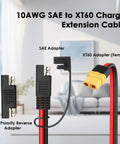 10 AWG SAE To XT60 Extension Cable 3Ft with SAE Female to XT60 Connector and Polarity Reverse Adapter details.