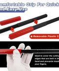 KUNGJUER 3-piece thread file set with red caps; high-carbon steel files for metric and SAE threads.
