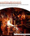 Welder using Top Rated 30 Pcs 0.023 Mig Welding Contact Tips For Guns with sparks flying during a task.