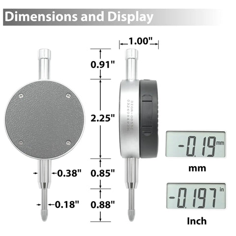 Straight Shooter Heavy Duty Magnetic Base Digital Dial Indicator Gauge With Snappy Inch To Metric Toggle And Auto Sleep Mode Crafted For Straightforward Shop Floor Calibrations And Brake Rotor Checks