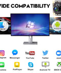5MP USB Camera Module With 2.1mm Wide Angle Lens Delivers Huge Coverage For Machine Vision And Inspection And Monitoring 2592x1944 CMOS Sensor Plug And Play Webcam Compatible With Windows Linux MacOS And Raspberry Pi displayed on screen with wide compatibility icons