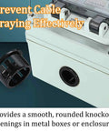 8 Pack Black Snap In Grommets For 50mm Knockout Holes Nylon Insulating Bushing shown installed in electrical box