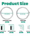 Universal Mountain Bike Brake And Shift Cable Kit With Silver End Caps O Rings And Cable End Caps 40 Piece Set For MTB