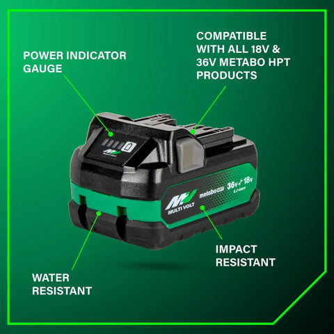 MultiVolt 18V 36V Lithium Ion Battery Pack With 5.0Ah For 18V Tools And 2.5Ah For 36V Tools Water Resistant And Impact Resistant