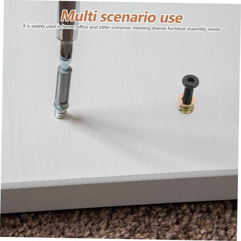 Wood Threaded Insert Kit For Furniture Repair 50 Pcs with screw and bolt inserted into wood surface