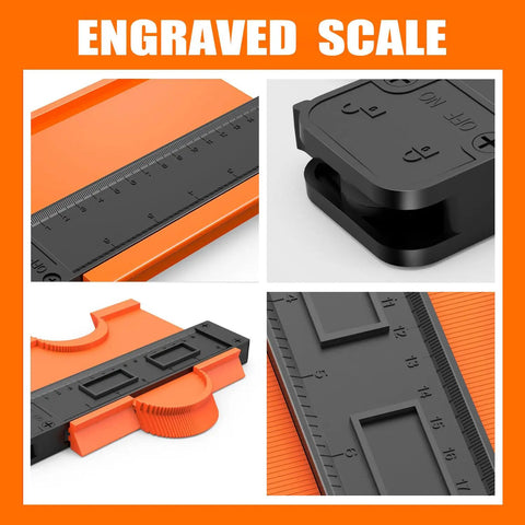 Contour Gauge Set 10 Inch and 6 Inch With Engraved Not Fade Scale Locking Profile Tool Duplicator details in ABS plastic