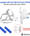 Replacement Frame Kit For AirFit F20 CPAP Mask With Frame Headgear Clips And Strap Covers No Elbow Snug Fit And Strong Hold