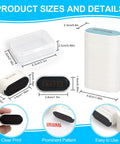 Ace 5 In 1 Pre Inked Rubber Office Stamp Set Featuring Vibrant Red Self Inking Pad, includes size details and markings.