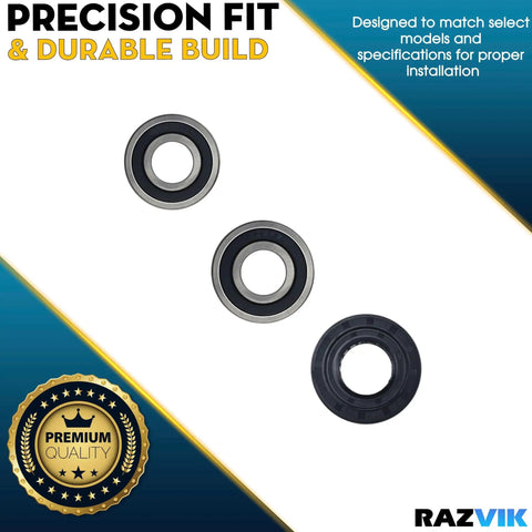 Heavy Duty Front Load Washer Tub Bearings And Seal Kit Replacement For Compatible Models, precision fit bearings in black and silver.