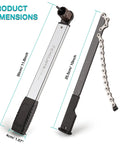 Two In One Chain Whip And Lockring Tool For Cassettes with dimensions, showcasing compact design for bicycle maintenance