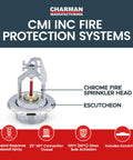 Badass Chrome Sidewall Fire Sprinkler Head With Escutcheon Horizontal Spray 1/2 Inch NPT 155F Standard Response UL Listed Heavy Duty Safety Kit Street Smart Protection with chrome finish.