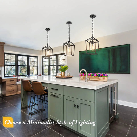 Rustic Black Pendant Light For Kitchen Island Industrial Hanging Lantern Above Modern Kitchen Island