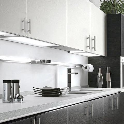 Modern kitchen with 30 Pack 5 Inch Cabinet Pulls Brushed Nickel Stainless Steel Kitchen Cabinet Hardware With 3 Inch Hole Centers 76 mm