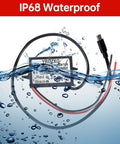 Rugged 12V To 32V 5V 5A Type-C Buck Converter for Cars Trucks Motorcycles, waterproof in submerged test, with USB-C cable