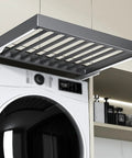 Retractable Drying Rack Under Cabinet Space Saving Pants Organizer with aluminum frame above washing machine