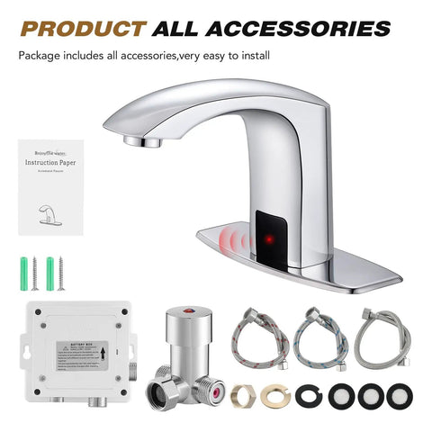 Commercial Touchless Bathroom Sink Faucet With Hot And Cold Water Sensor Mixer Motion Activated Water Flow No Touch Hygiene High Quality H59 Brass With Chrome Finish Includes Mixing Valve And Cover Plate