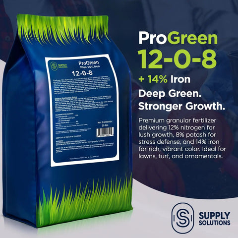 Easy Spread Lawn Fertilizer With Iron For Deep Green Color And Stronger Roots Granular Turf Food For Spring Boost Even Coverage Across Your Yard 12 0 8 NPK With Iron For Rich Green Growth And Tougher Grass 25 lb bag