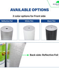 Heavy Duty 10mm Foam Core Radiant Barrier Roll, 60 By 100 Feet Reflective Insulation Sheet options: Reflective Foil, White Film, Black Film.