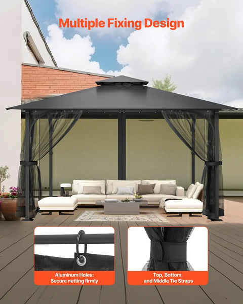 Gazebo Netting Replacement For Most 11.5 Ft Square Or Rectangular Gazebos With 4 Panel Mesh Sidewalls And Double Zipper