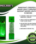 Glitter Creeper Mood Light 12 Inch LED Lamp For Gaming Rooms And Kids Rooms Minecraft Themed Neon Glitter Night Light