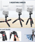 Compact Portable Travel Mini Tabletop Tripod With 360 Degree Ball Head Aluminum Desk Tripod with camera angles and lock buckle