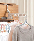 Travel Portable Foldable Clothes Hanger Kit With Clips Lightweight Plastic Drying Rack with clothes hanging