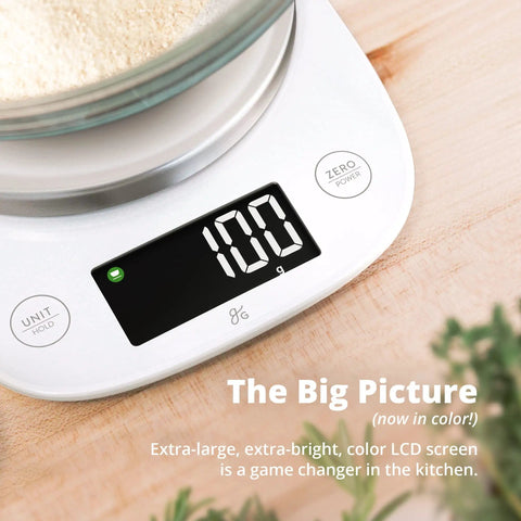 Ultra Precise Digital Kitchen Scale With LCD Display Weighs Grams Ounces Pounds Fluid Ounces And Milliliters 11 Pound Capacity