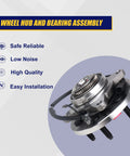 Front Wheel Bearing And Hub Assembly For Ford Expedition F-150 Lincoln Navigator 2011 2012 2013 2014 4WD AWD 6 Lug With ABS OEM Grade Direct Fit Premium Quality Reliable Replacement Part, showing 6-lug hub with ABS sensor compatibility.