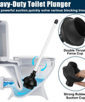 Tough As Nails 8 Pack Toilet Plungers Bulk Set Double Thrust Rubber Force Cup With Long Comfort Grip Handle For Kitchen Bathroom And Commercial Drain Clearing used in a toilet to clear clogs.