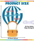 Epic 78 Inch Hot Air Balloon Photo Booth Frame Travel Theme Selfie Prop Great For Kids Birthday Parties Baby Showers Graduation And Back To School Classroom Decor Or Any Photo Backdrop with ropes.