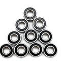Rubber Sealed RC Ball Bearings Kit 5x8x2.5mm And 5x11x4mm arranged in pyramid format