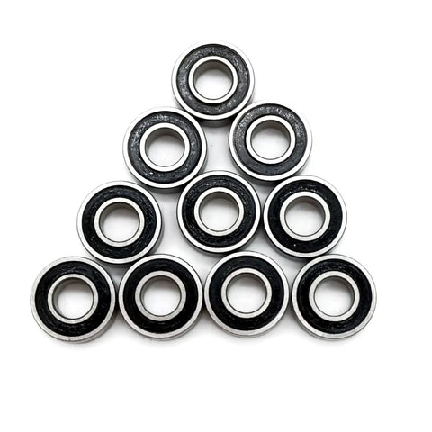 Rubber Sealed RC Ball Bearings Kit 5x8x2.5mm And 5x11x4mm arranged in pyramid format