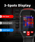 Handheld Thermal Imaging Camera With 240 X 240 Resolution, Infrared Camera, full view showing 3-spots temperature display.