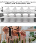 Stainless Steel Test Tube Holder Rack With Polished Finish Pro Grade Multifunctional Laboratory Tube Stand Compact And Lightweight Ideal For 40mm Tubes 10 Holes Wide Applications, holding sample tubes with plants.