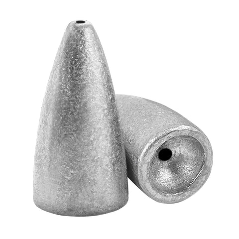 Bullet Drop Weights Sinkers Kit For Saltwater And Freshwater Fishing, 50 Pcs 3/16oz Removable Lead Bass Tackle Weights