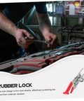 Rubber T Handle Hasp Lock For Car Hood And Toolboxes Flexible And Easy To Install Draw Latch shown used on car hood