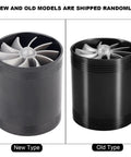 Dual Turbine Air Intake Turbonator Performance Kit For Most Vehicles Fuel Saver System Universal Acceleration Enhancement Black Air Intake Upgrade For Faster Throttle And Better Gas Mileage, new and old type comparison