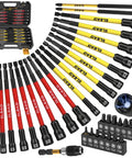 Nut Driver Bit Set With Magnetic Tips, 35-Piece Extra Long Nut Driver Kit For Impact Drills displayed in open case