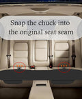 Interior view of a car with a back seat cover with no slip bottom and breathable fabric universal fit for cars and SUVs includes side pockets